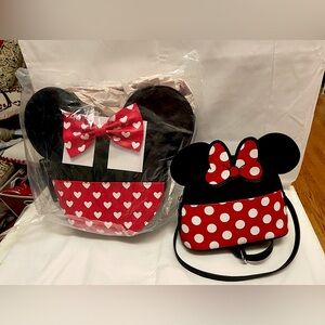 Loungefly Mickey & Minnie Love Reversible Crossbody Bag & Mini Minnie Purse!